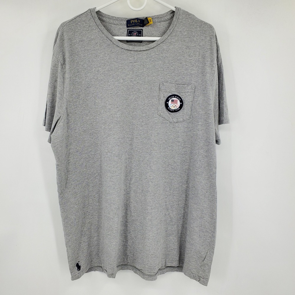 Polo Ralph Lauren Mens XL Team USA 2020 Olympic Pocket T-Shirt‎ Heather Grey